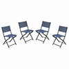 Flash Furniture Brazos Folding Chairs w/Navy Flex Comfort Material Backs and Seats and Black Metal Frames, 4PK 4-TLH-SC-097-NV-02-GG